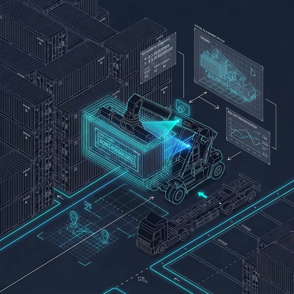 Stacked shipping assets patent architecture visual